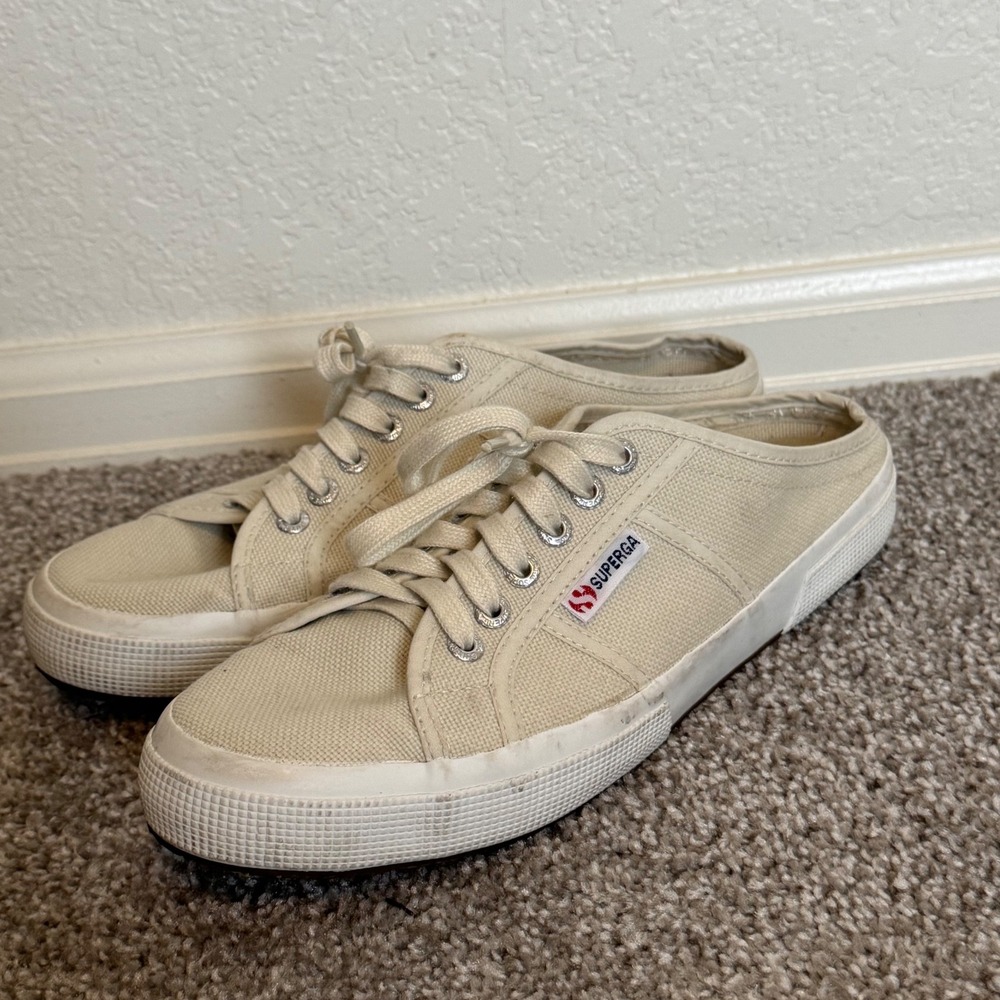 Coastal Athleisure Superga 2705 Mule Sneakers Size 10 Beige
